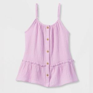 Girls' Woven Gauze Tier Tank Top